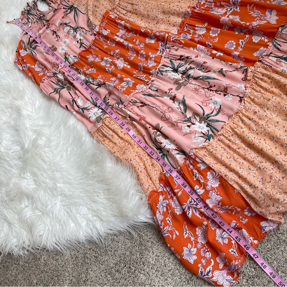 GiGiO Patchwork Floral Boho Flowy Midi Sun Dress - Picture 7 of 13